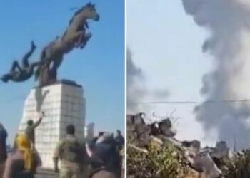Rebeldes sirios tomaron control de gran parte de Alepo y derribaron estatuas de la familia Al Assad