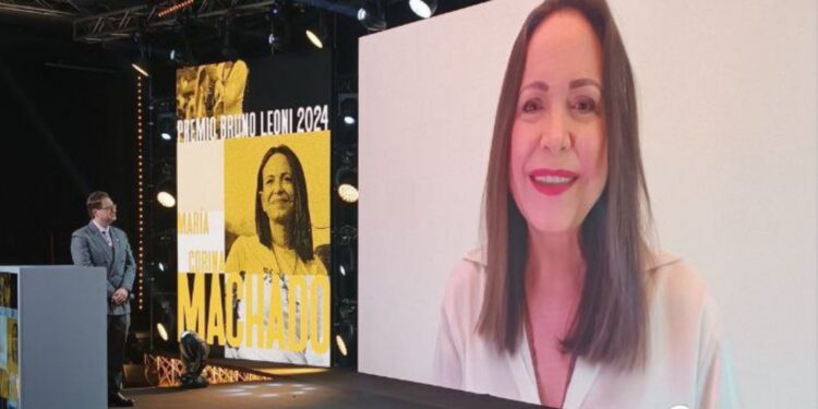 María Corina Machado es galardonada con el Premio Bruno Leoni: “es un reconocimiento al coraje de los venezolanos”