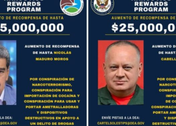 El Nuevo Herald: EEUU distribuye carteles de recompensa por captura de Maduro y Diosdado Cabello
