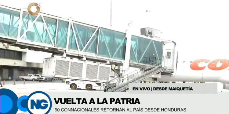 Llegan al país 90 migrantes venezolanos desde Honduras en nuevo vuelo del Plan Vuelta a la Patria