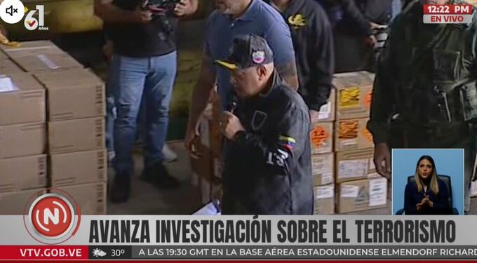 Cabello anuncia la incautación de una «cantidad impresionante» de explosivos en Anzoátegui