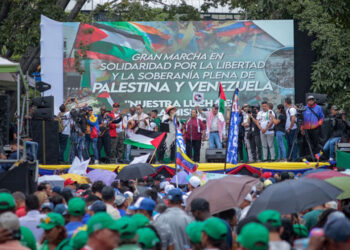 Venezolanos protestan en Caracas contra el genocidio israelí a Palestina (Fotos)