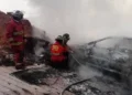Tres personas resultaron afectadas por incendio de vehículo en Caracas